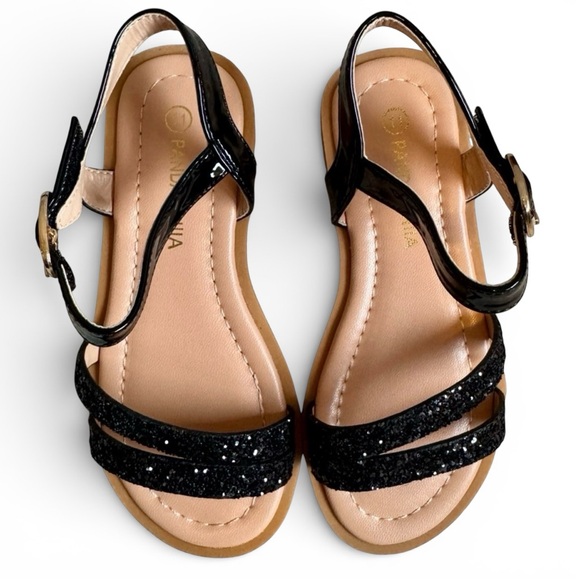 NWOT PandaNinja Toddler Girl Black Sparkly Sandals Size 11 - Picture 3 of 8